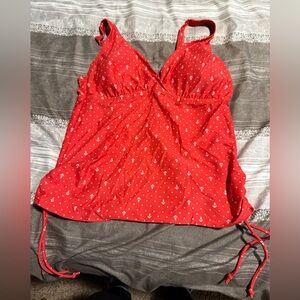Liz Claiborne Red Camisole with White Print